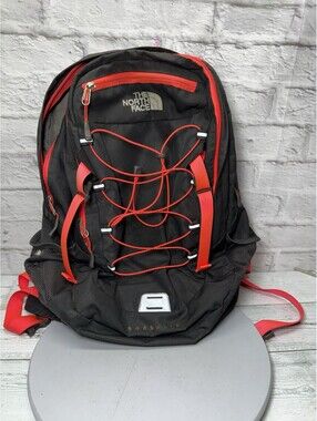 The North Face Borealis Backpack Black,Orange, Travel, Hiking, Pre-Owned